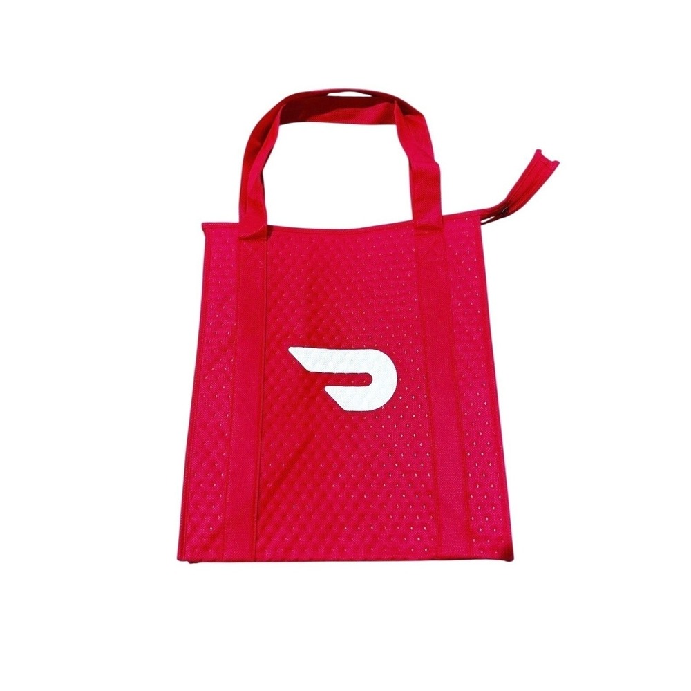Doordash Insulated Red Dasher Food Delivery Tote Bag 13x15x9" NWOT w/ Handles